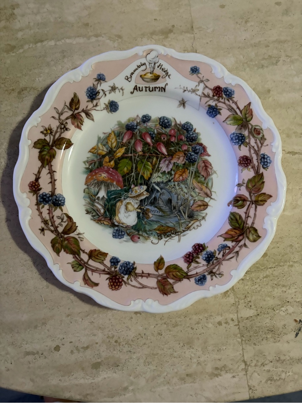 VINTAGE ROYAL DOULTON BRAMBLY HEDGE WINTER & Autumn Set Of Two SALAD PLATE